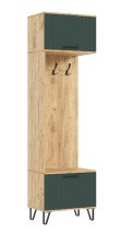 Шкаф с вешалками Флэш Браш Мени Грин/Дуб крафт