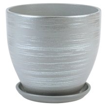 Горшок керамический с/п Галактика №5 5л 22х19,5см высокий овал серый