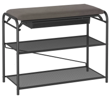 Подставка для обуви "Гранада 23В_НБК" с сиденьем и ящиком нубук Черный