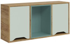 Полка навесная Рич ПН-001 Дуб крафт золотой/пастельный зеленый/сумеречный голубой