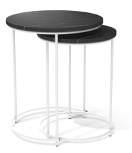 Стол журнальный SHT-CT7 камень пьетра черный/белый муар