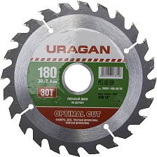 Диск пильный 180х30мм 30Т Оптимальный рез URAGAN 36801-180-30-30