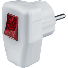 Вилка Navigator угловая с з к и выкл белая 61364