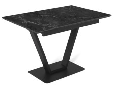 Стол "Луи" 1200х800 (400) Керамика черный мрамор/черный кварц/черный