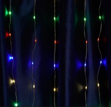 Гирлянда - занавес Водопад 230V 200 LED 2х2м Мульти с контроллером IP20 шнур 3м в комп CL26