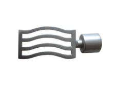 Наконечник КОВКА 19 мм Техно Серебро матовое  (2шт)