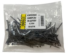 Саморез 4,2х64 для крепления ГКЛ к дереву усиленный 100 шт/уп пакет