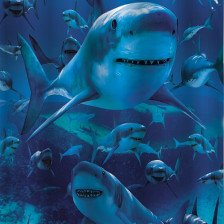 Штора для ванной комнаты 180х200см BRIMIX АКУЛА, фотопечать, без колец 02-03