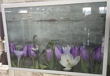 Картина 500х350 Лиловые тюльпаны (алюминиевая рамка)
