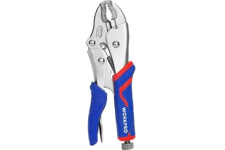 Клещи зажимные 180мм с изогнутыми губками WORKPRO WP231073