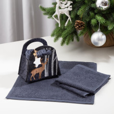 Набор полотенец 30х30  в корзинке Этель Новый год 2 шт 4521556