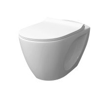 Унитаз подвесной (41x40) Bianca с сиденьем микролифт белый с1 (Laparet)