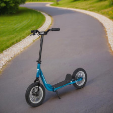 Самокат для детей Novatrack STAMP N2, ручной тормоз V-brake, мягкая накладка на руле, синий