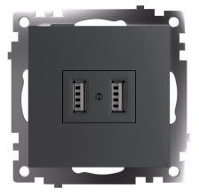 Розетка USB 2-м скрытой установки Катрин GLS10-7115-06 графит (49422)