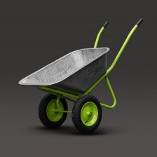 Тачка строительная двухколёсная 110л/200кг зеленая "NATURE" пневмоколесо 3.25-8 D20