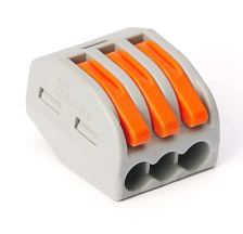 Зажим клеммный 222-413 с рычагом серый (DYNEL)