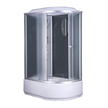 Душевая кабина 120х80х215 HD-KU12080VFL левая, высокий поддон, рифленое стекло