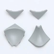 Комплект уголков и заглушек для плинтуса Элит2/Плато2 серый