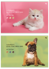 Альбом для рисования 20 л А4  BG Собачка и котик, на скрепке