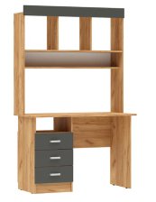 Стол письменный с надстройкой Мартина графит/дуб крафт