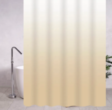 Штора для ванной комнаты 180х180см САНАКС PEVA БЕЖЕВЫЙ ПЕРЕХОД с кольцами 06-04
