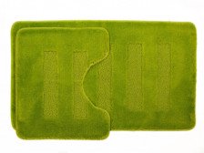 Комплект ковриков для ванных комнат  AQUA-PRIME Melany из 2 шт 50х80/40х50см 20мм (салатовый) 1/15