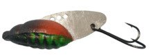 Виб "ЖУК" (цикада) 13гр, крючек двойной №6, цвет черный,салатовый,оранжевый