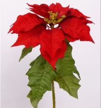 Цветок Пуансеттия 75см красная L20451/RD
