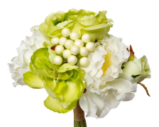 Букет розы-пионы бело-зеленый 30см (24) 9F28018-4673