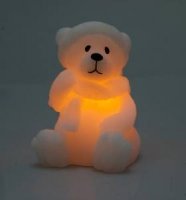 Светильник настольный FL110 Свеча Медвежонок 1LED AAA янтарный переносной