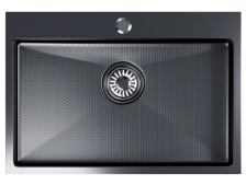 Мойка врезная 65х45 (3,0/0,8) h=220 черный графит нано Mixline 552937