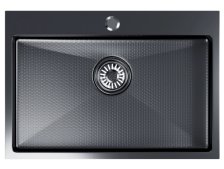 Мойка врезная 65х45 (3,0/0,8) h=220 черный графит нано Mixline 552937