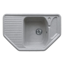 Мойка 805х505 угловая искусственный камень (310) серый GF-C800E(F-10)