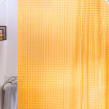 Штора для ванной комнаты 180х180см 3D-эффект ОРАНЖЕВАЯ с кольцами 240-А1