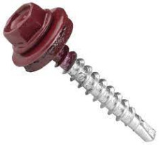 Саморезы для крепления кровли 5,5х19 20шт со сверлом RAL 3005 винно-красные