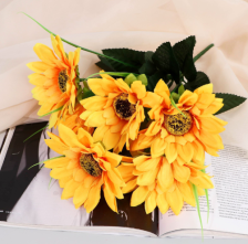 Букет Подсолнух премиум 29см желтый 9913424