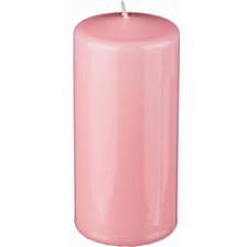 Свеча столбик D70 H150мм нежно-розовая 348-394