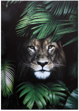 Картина на холсте "Лев в листьях" 50х70см 7139234