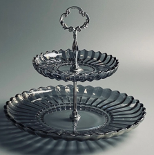 Фруктовница двухъярусная MELODY фарфор, металл 163-031