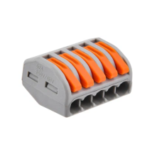 Зажим клеммный 222-415 с рычагом серый (DYNEL)