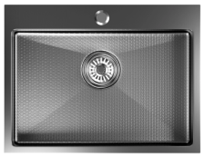 Мойка врезная 60х45 (3,0/0,8) h=220 черный графит нано Mixline