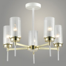 Светильник 74673/5 FGD+WT зол/бел 5х40W E14 d500 h430 GNV23