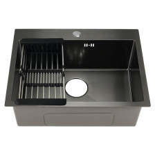 Мойка врезная 60х50 (0,8) h=200 графит 60503G Fabia Profi