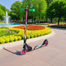 Самокат 2-х колесный RIDEX 125 мм Flow, розовый/зеленый