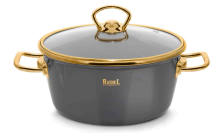 Кастрюля эмалированная 2,6 л RASHEL GRAND графит/золото R0820