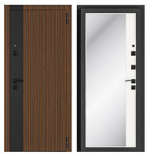 Дверь входная Алтай 3К дуб кантри/графит эмалит белый зеркало 960х2050 Правая (12см)