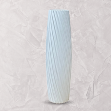 Ваза керамическая 13,5х46 см белый мат