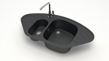 Мойка 945х500 искусственный камень черный 23/Q4