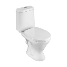 Унитаз Компакт Грация горизонтальный выпуск, белый с сиденьем