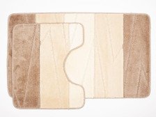 Комплект ковриков для ванной комнаты AQUA-PRIME Enigma 2 шт 50х80/40х50см 12мм (кремовый)